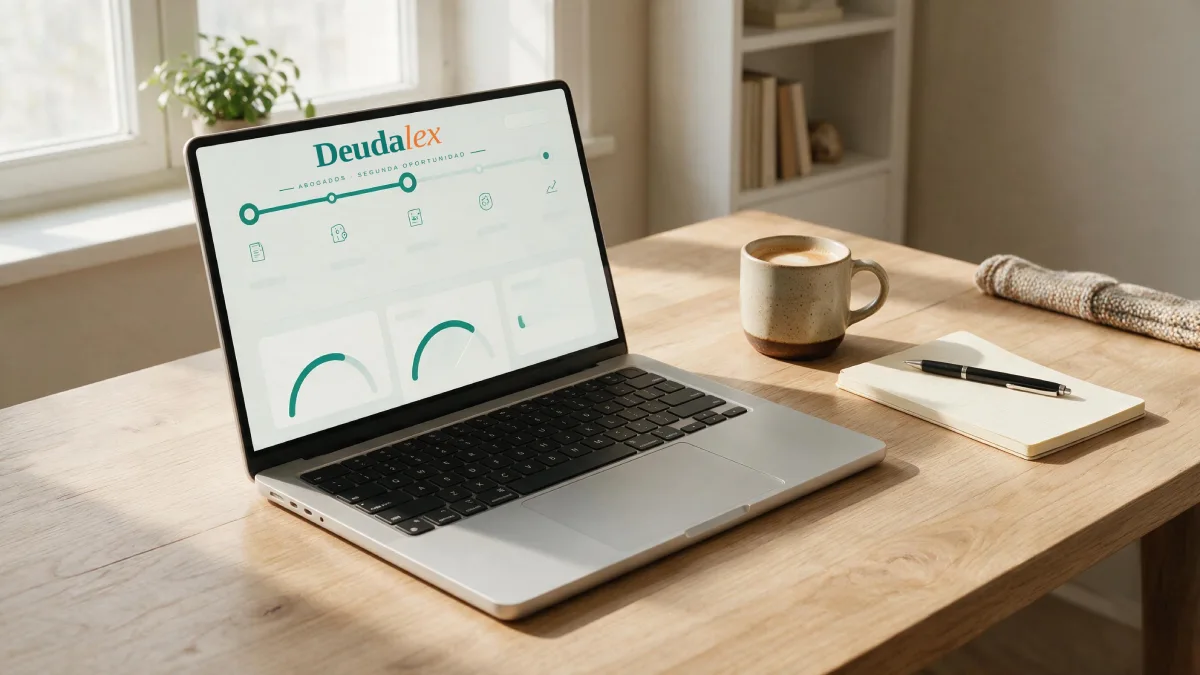 Panel web de Deudalex para el seguimiento del expediente de Segunda Oportunidad en tiempo real